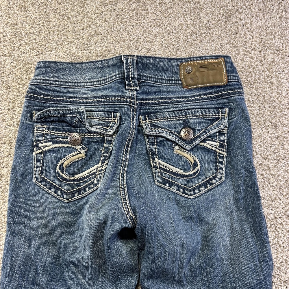 Silver Jeans Co Suki Surplus Jeans Womens 25x30 Blue Bootcut Embroidered Denim - Picture 10 of 11